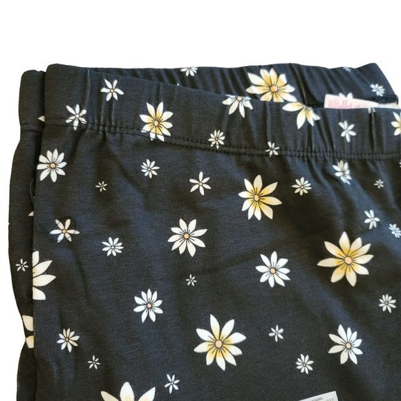 Daisy Leggings Black Yellow White Floral Juniors 21 XXXL NWT Jj3236 - Picture 2 of 4
